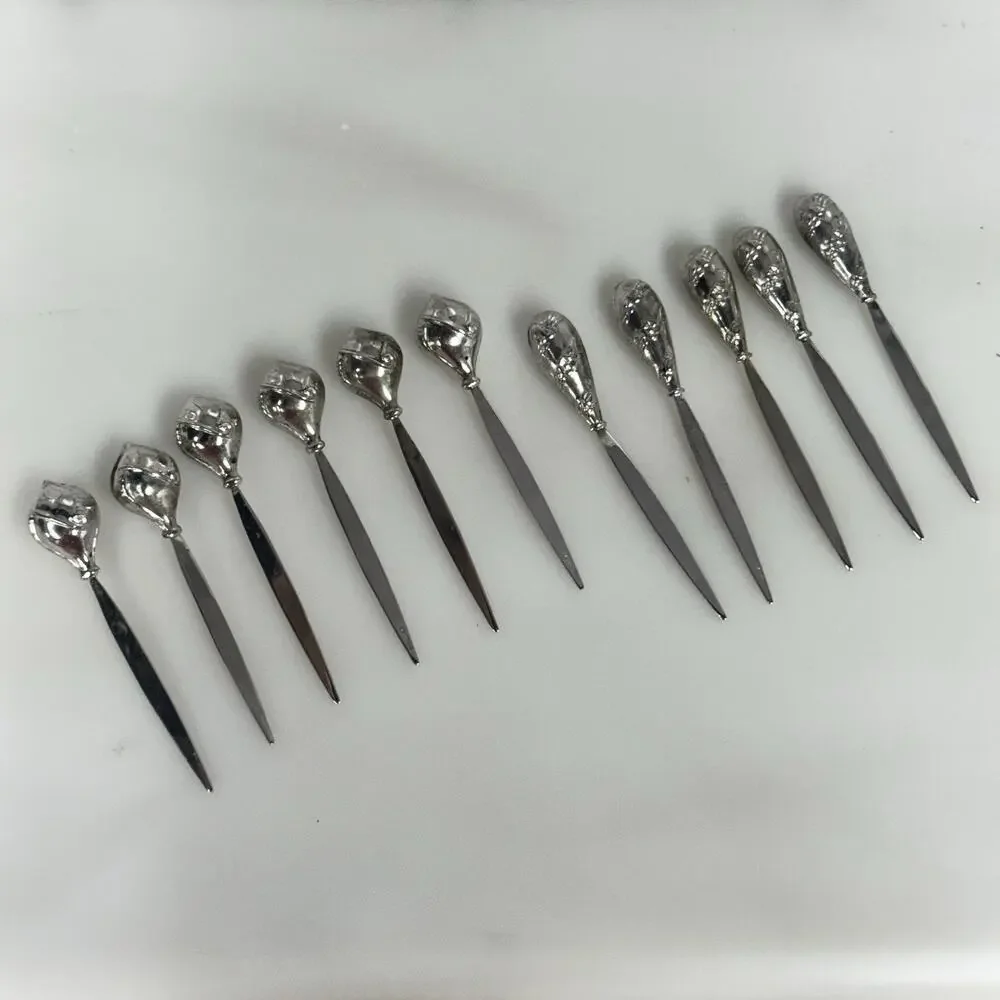 Vintage Sterling Silver Cocktail Olive Appetizer Picks Set Of 11 ￼